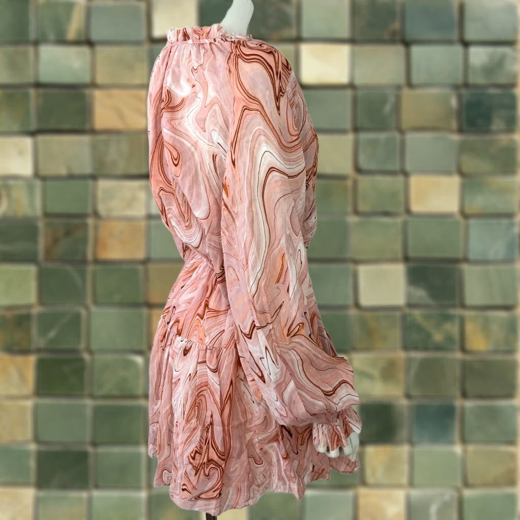 Vintage Kivari Benita NEW Pink Marble US 4 Women’s Lined Mini Dress Boho Festival HRJ Dress Short Bohemian Women’s Lined Mini 4 Pink Marble Size S / US 4 / IT 40 - 1 Thumbnail