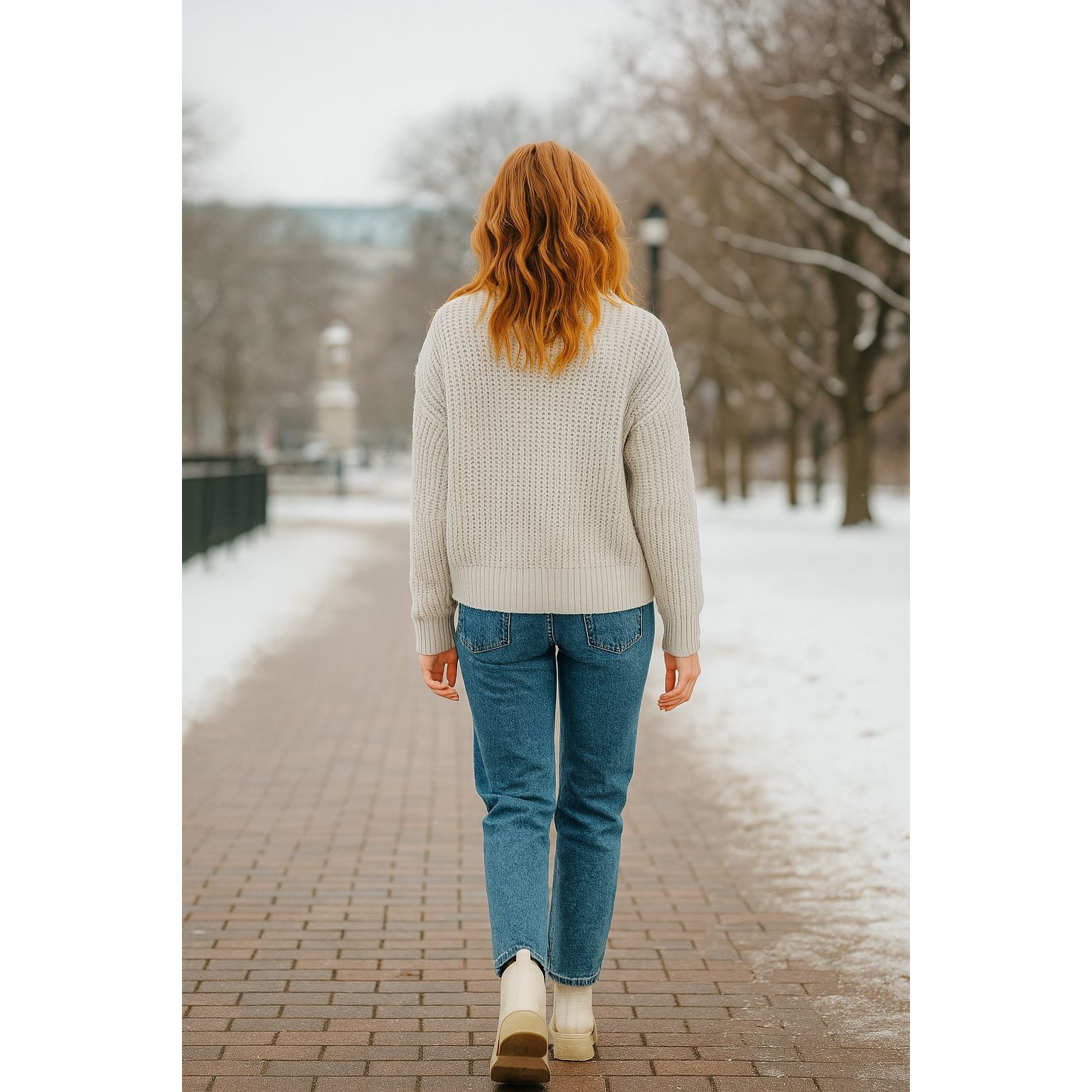 Abercrombie & Fitch Abercrombie Fitch Small Cream Textured Pullover Sweater Wint Size L / US 10 / IT 46 - 4 Thumbnail