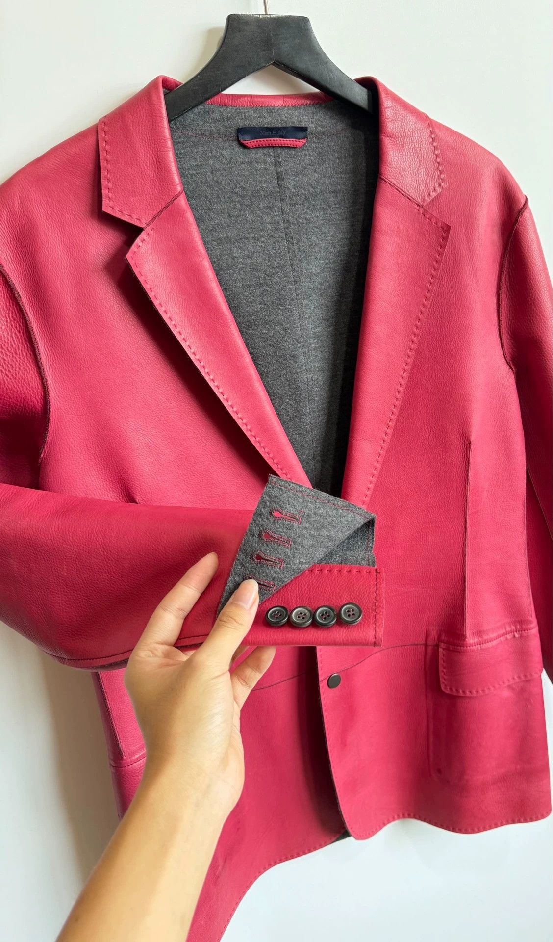 Lanvin Lanvin Red Leather Suit Jacket 50 Size US M / EU 48-50 / 2 - 4 Thumbnail