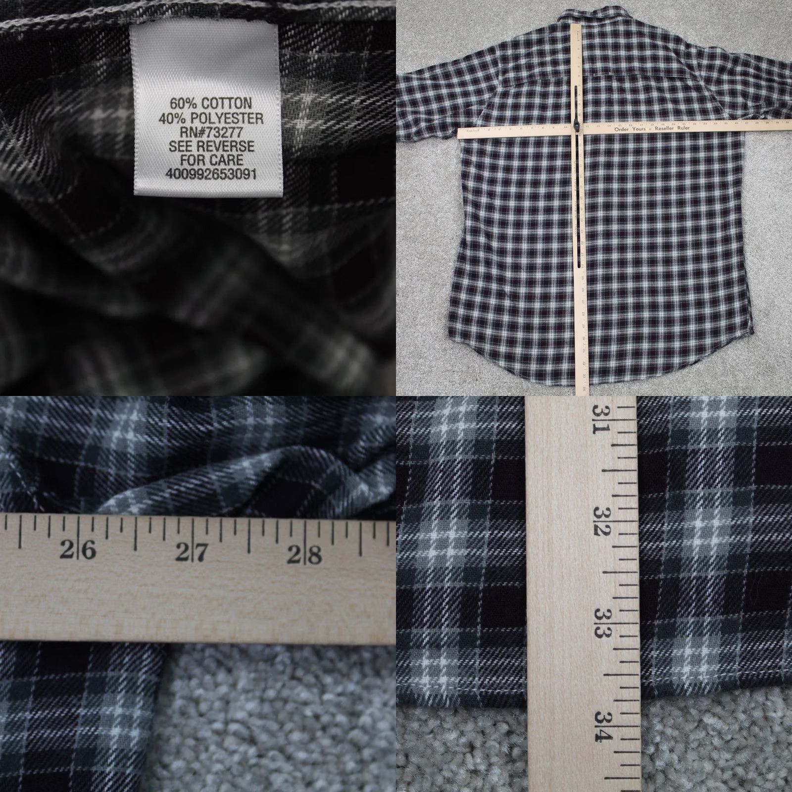 Croft & Barrow Croft & Barrow Shirt Mens XL Blue/White Quick Dry Flannel Vented S/S Button Up Size US XL / EU 56 / 4 - 8 Thumbnail