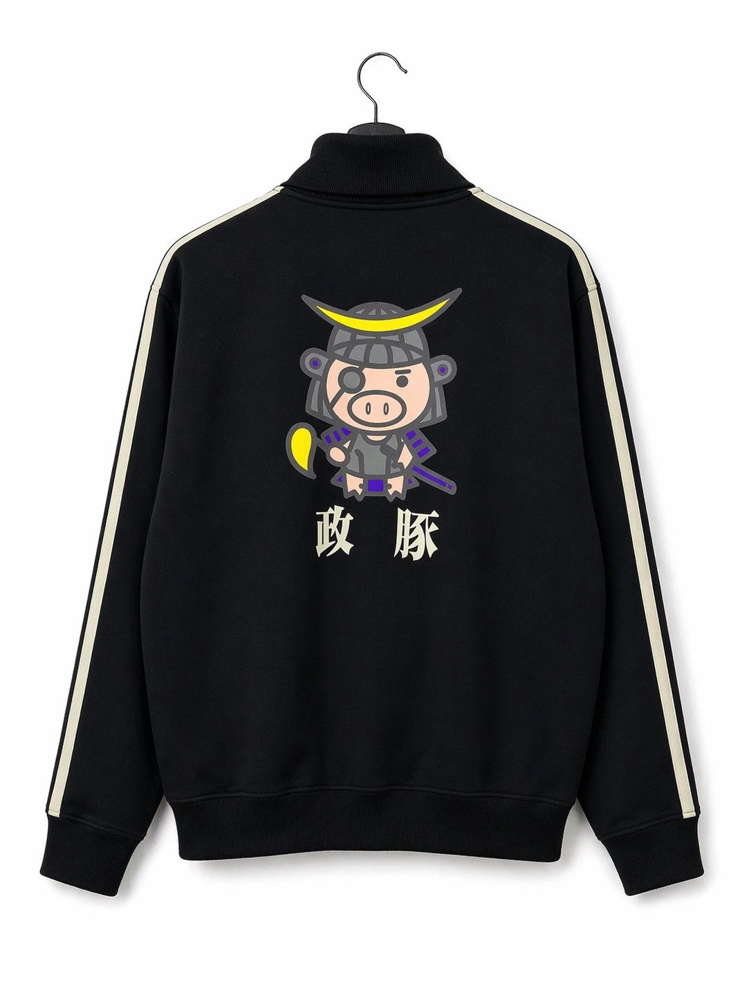 Japanese Brand Japanese Samurai Graphic Track Jacket Black Streetwear Size US XL / EU 56 / 4 - 1 Thumbnail