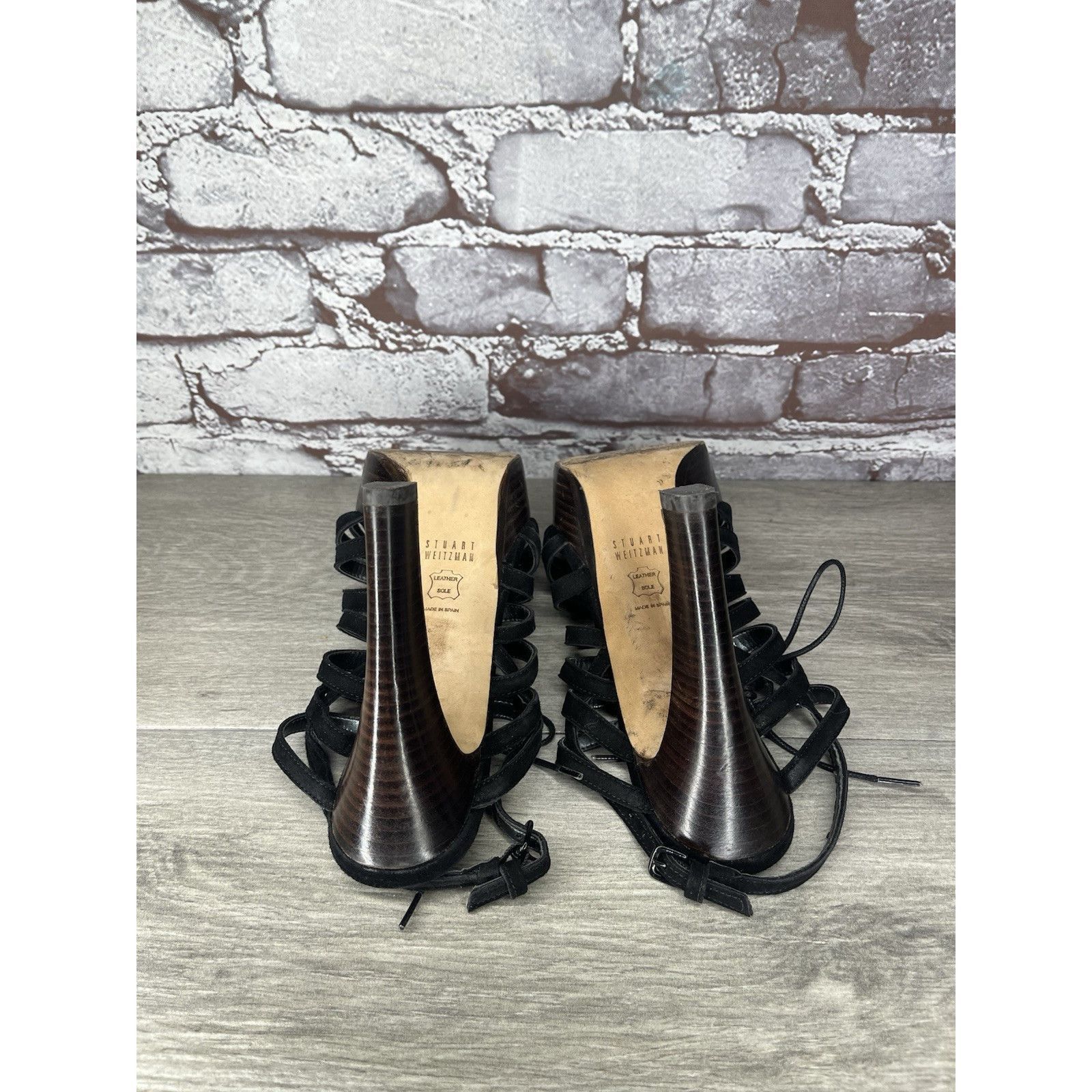 Stuart Weitzman Stuart Weitzman Black Suede Leather Caged Stiletto Heels Wom Size US 6 / IT 36 - 9 Thumbnail
