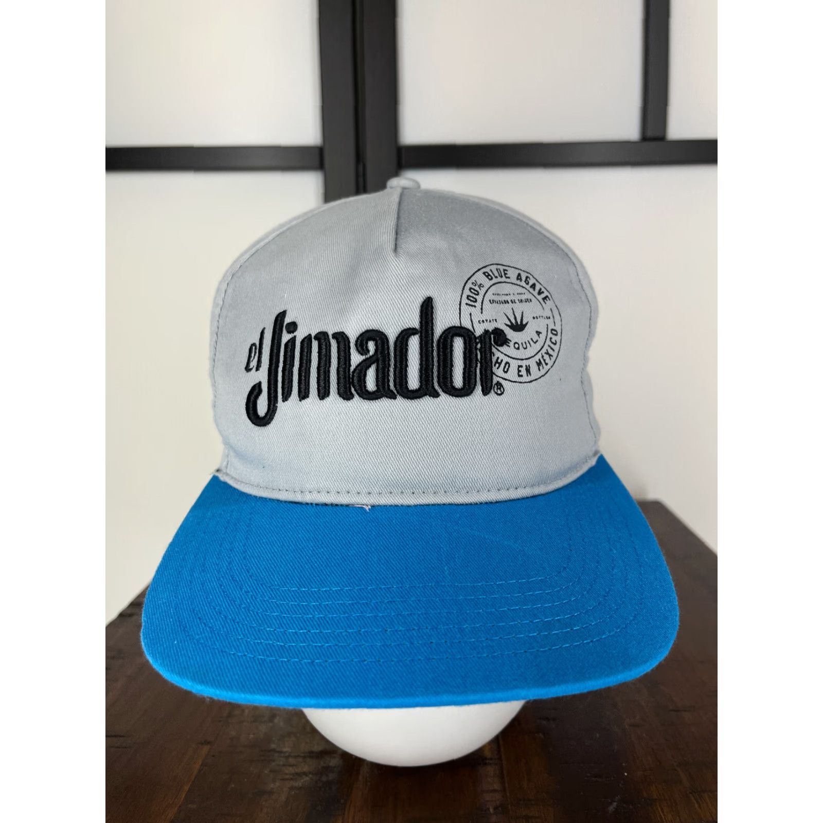 Vintage el Jimador Tequila Hat Cap Snap Back Adult One Size Gray Cotton Poly Blend Hat Mens Snapback Twill Beach Outdoor Tequila Gray One Size Size ONE SIZE - 2 Thumbnail