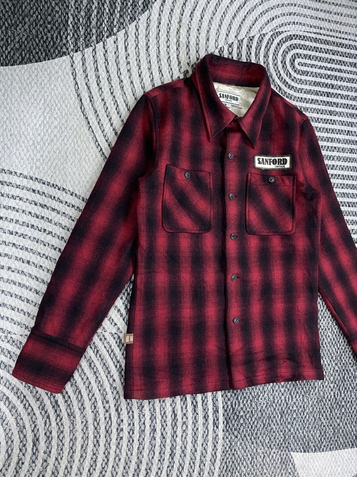 Japanese Brand Vintage Sanford Red Checked Relaxed Fit Flannel Shirt Size US M / EU 48-50 / 2 - 3 Thumbnail
