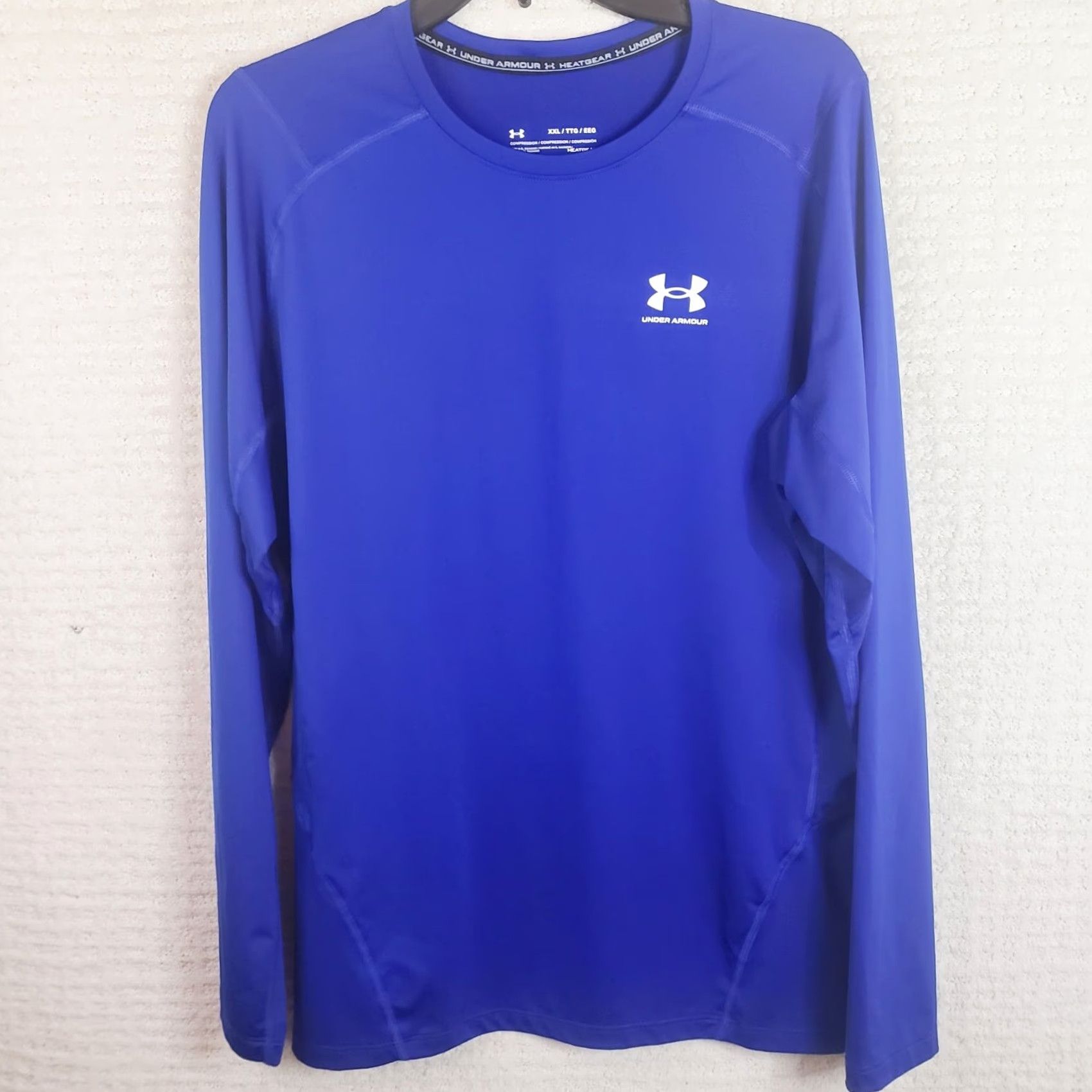 Under Armour Under Armour Heatgear Compression Shirt Men's 2XL Blue Crewneck Long Sleeve Pullover New Size US XXL / EU 58 / 5 - 2 Thumbnail