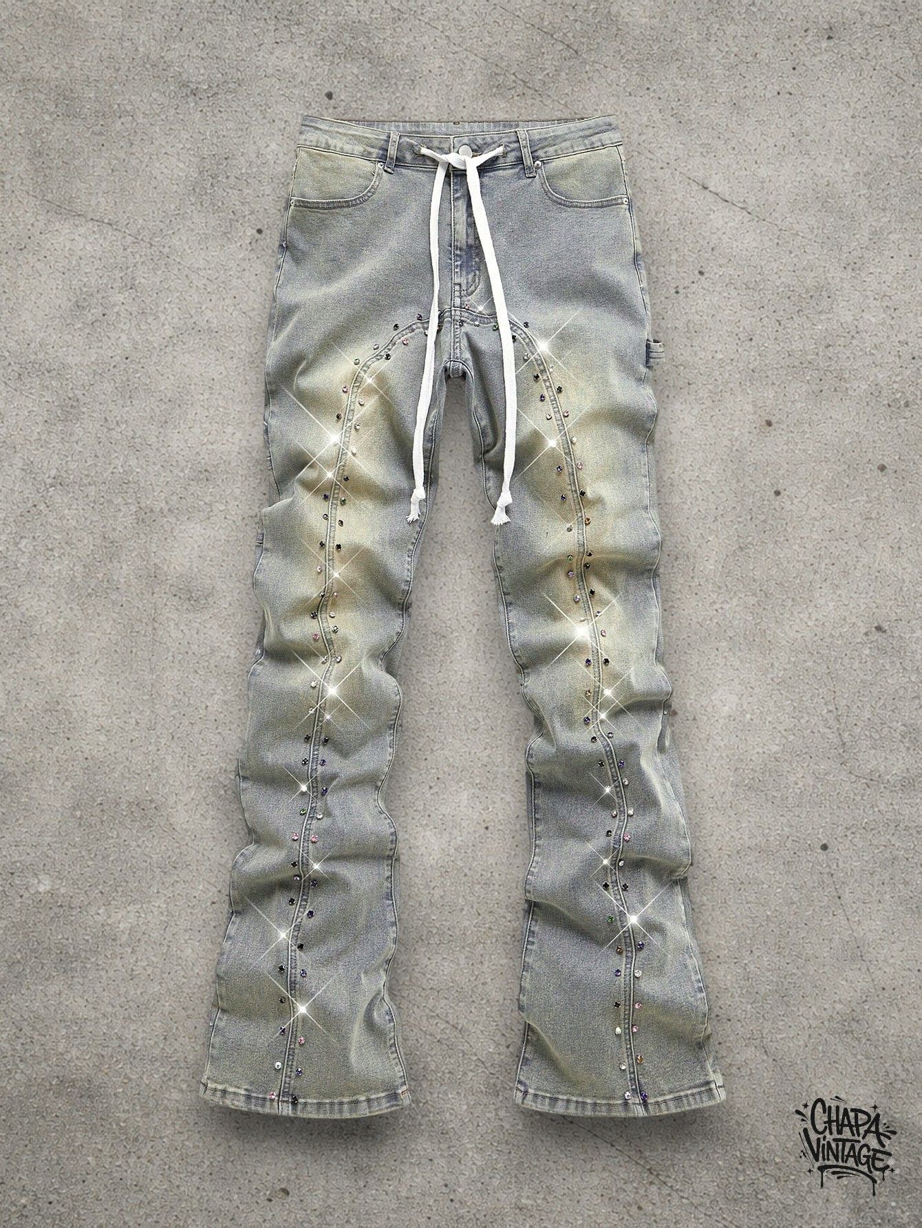 Vintage Washed diamond jeans slim Size US 32 / EU 48 - 1 Thumbnail