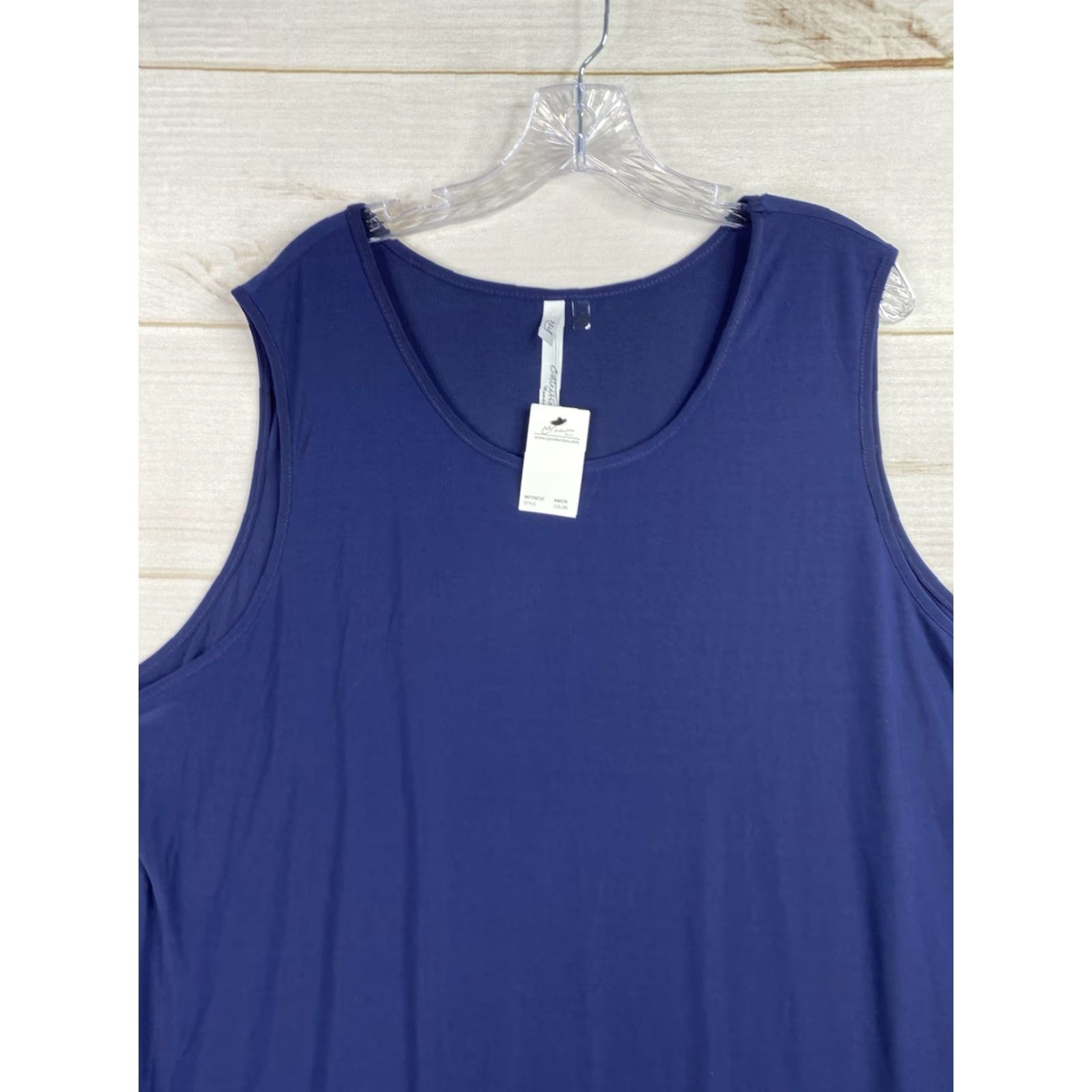Vintage NY Collection Dress Womens 3X Navy Blue Sleeveless Jersey Knit Tank Casual NWT Size XXL / US 16-18 / IT 52-54 - 2 Thumbnail