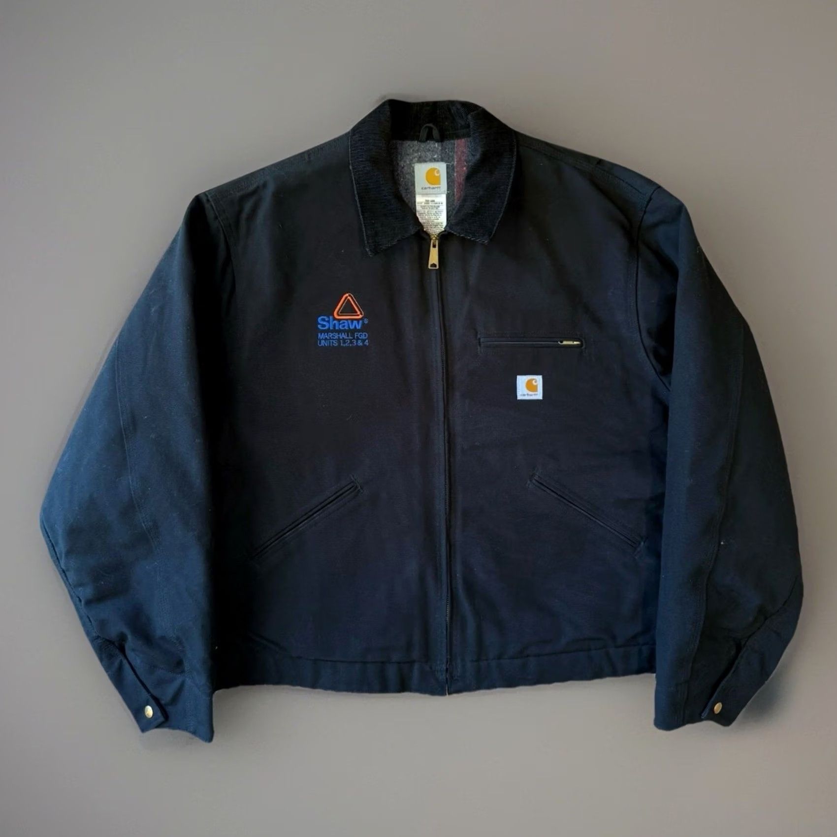 Carhartt VINTAGE Carhartt Jacket Mens 52 Black Detroit Heavy Workwear Full Zip Bomber J01 Made USA Size US L / EU 52-54 / 3 - 2 Thumbnail