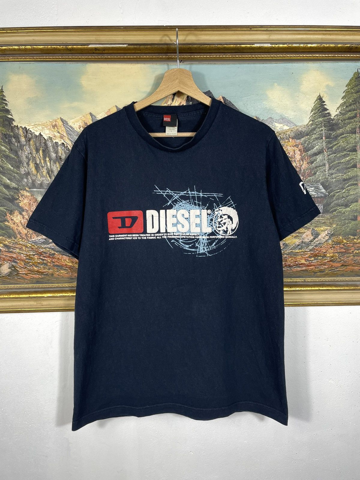 Diesel Diesel Vintage Y2k Navy Tee Avant Garde Cyber Opium Swag Size US M / EU 48-50 / 2 - 1 Thumbnail