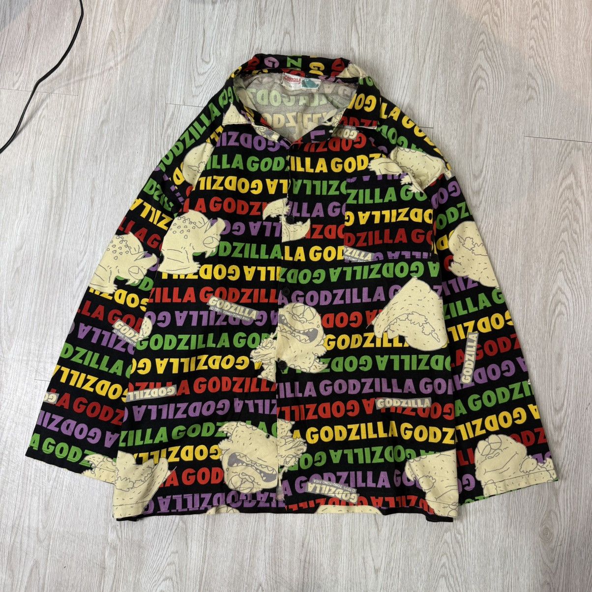 Vintage GODZILLA vintage 95' toho-toho eiga shirt full print boxy Size US XXL / EU 58 / 5 - 1 Thumbnail