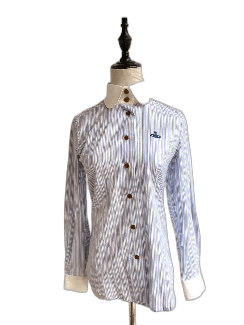 Vivienne Westwood Vivienne Westwood Vintage Blue Stripe Shirt - dmc Size M / US 6-8 / IT 42-44 - 1 Thumbnail