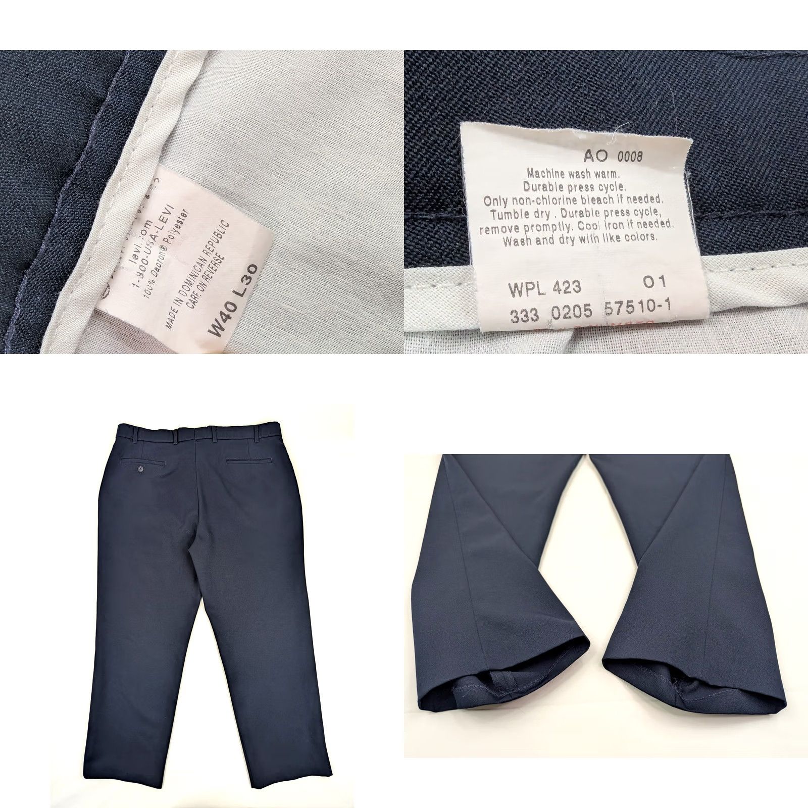 Levi's VINTAGE Levi's Action Slacks Pants Men 40x30 Navy Blue EUC Size US 40 / EU 56 - 8 Thumbnail