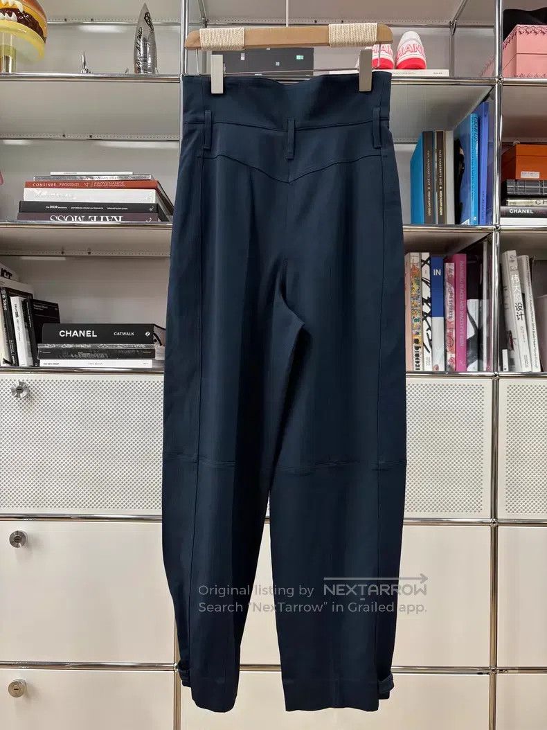 Givenchy Givenchy Navy High-Waisted Wide-Leg Trousers Size US 36 / EU 52 - 2 Thumbnail