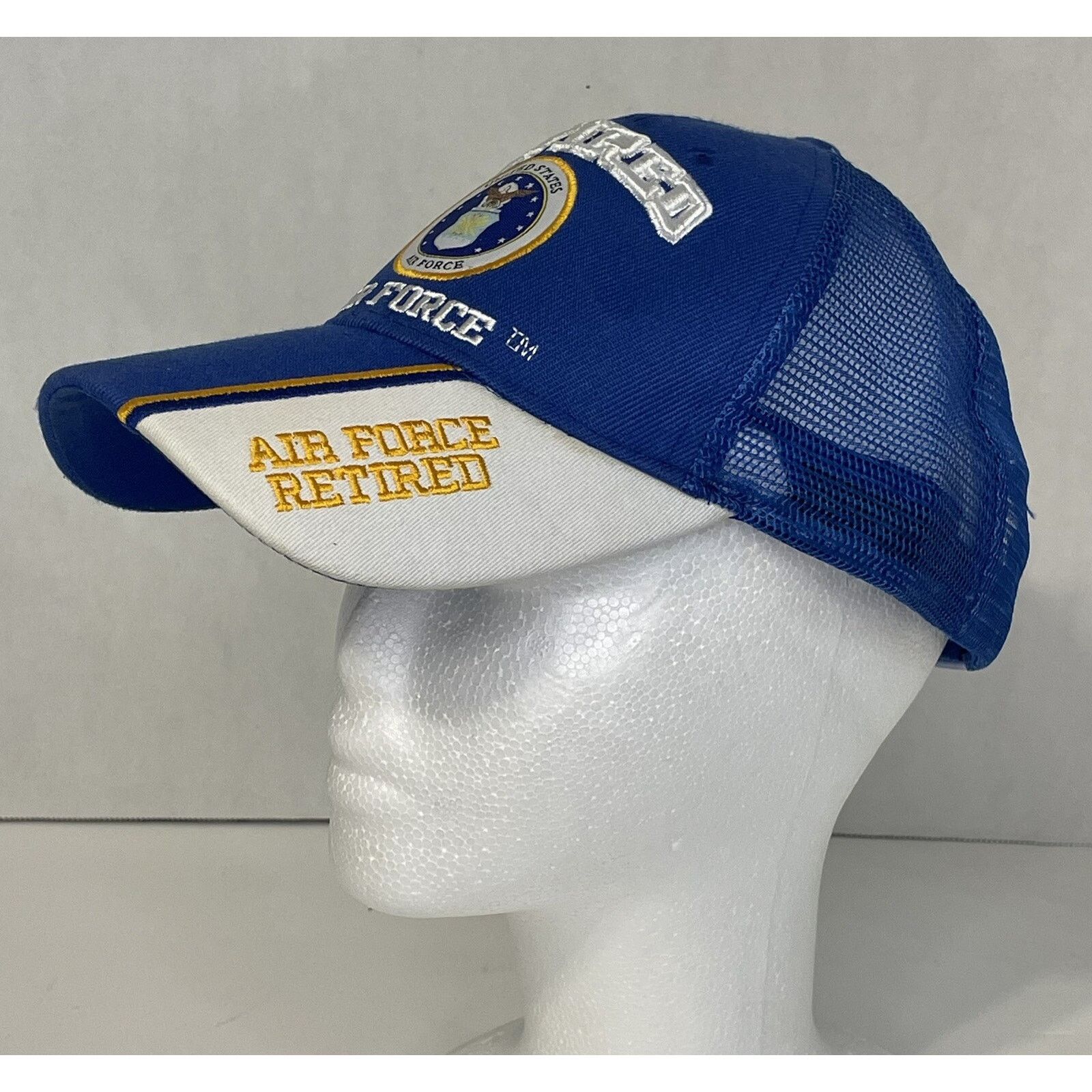 The Unbranded Brand US Air Force Retired Hat Blue White Mesh Trucker Cap USAF Size ONE SIZE - 2 Thumbnail