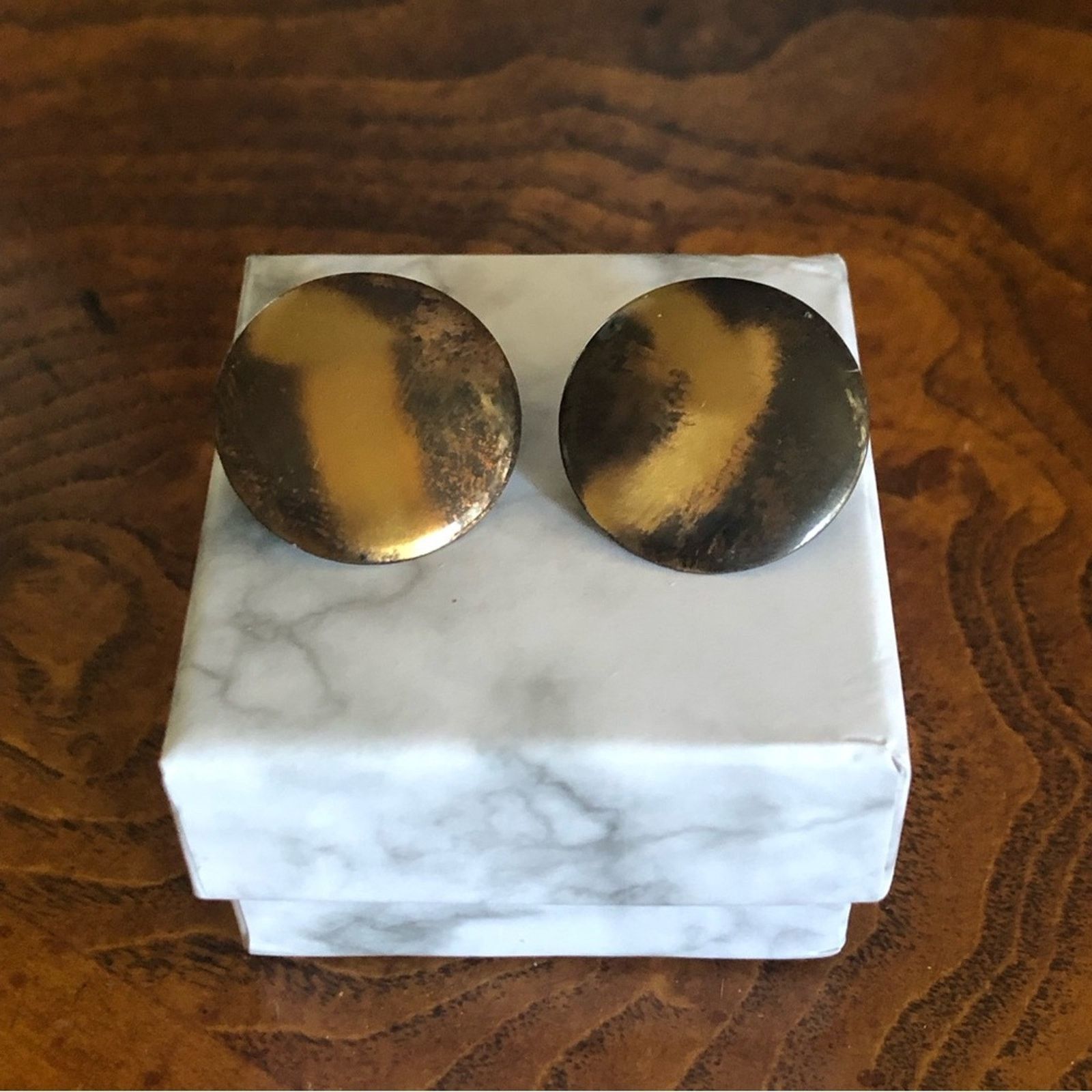Vintage Vintage metal button pierced earrings Size ONE SIZE - 1 Thumbnail