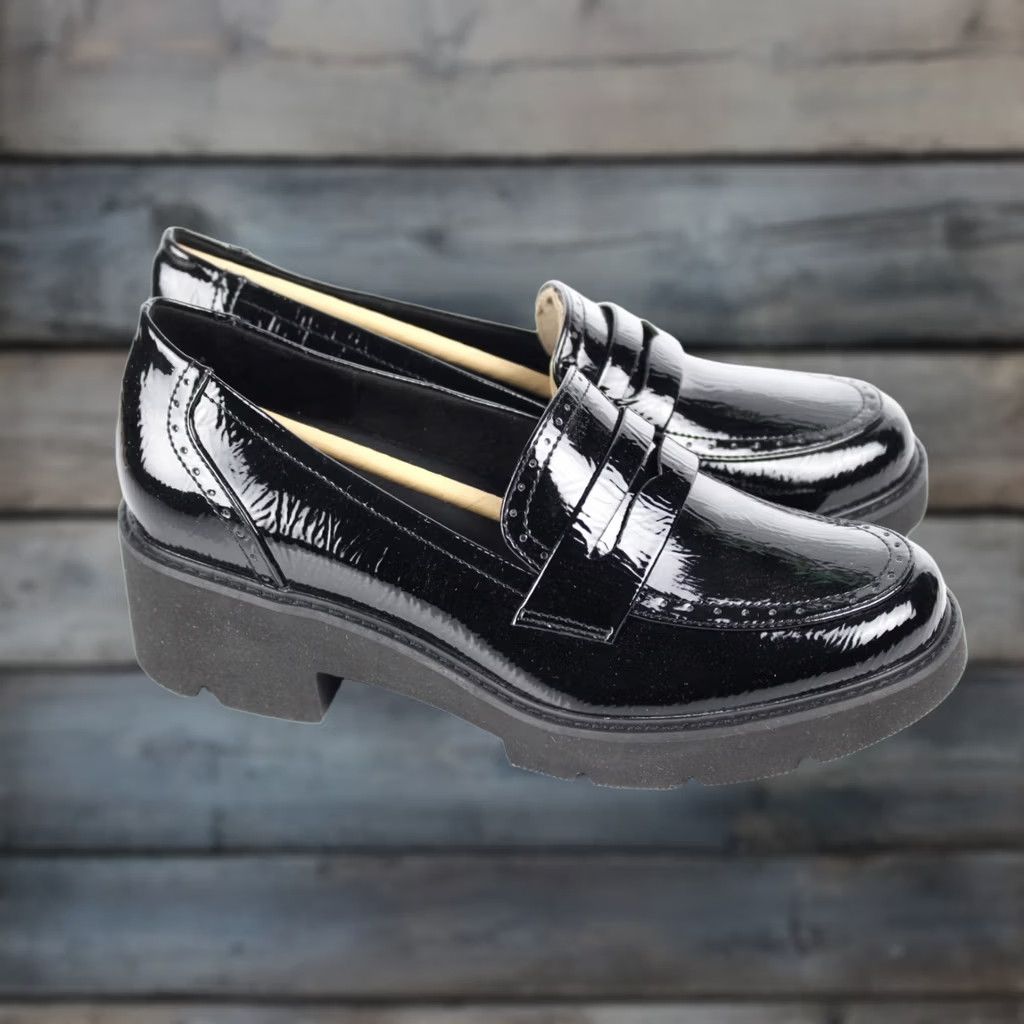 Naturalizer Naturalizer Women's Charisma Platform Loafer 7.5 Wide Black Patent Size US 5 / IT 35 - 1 Thumbnail