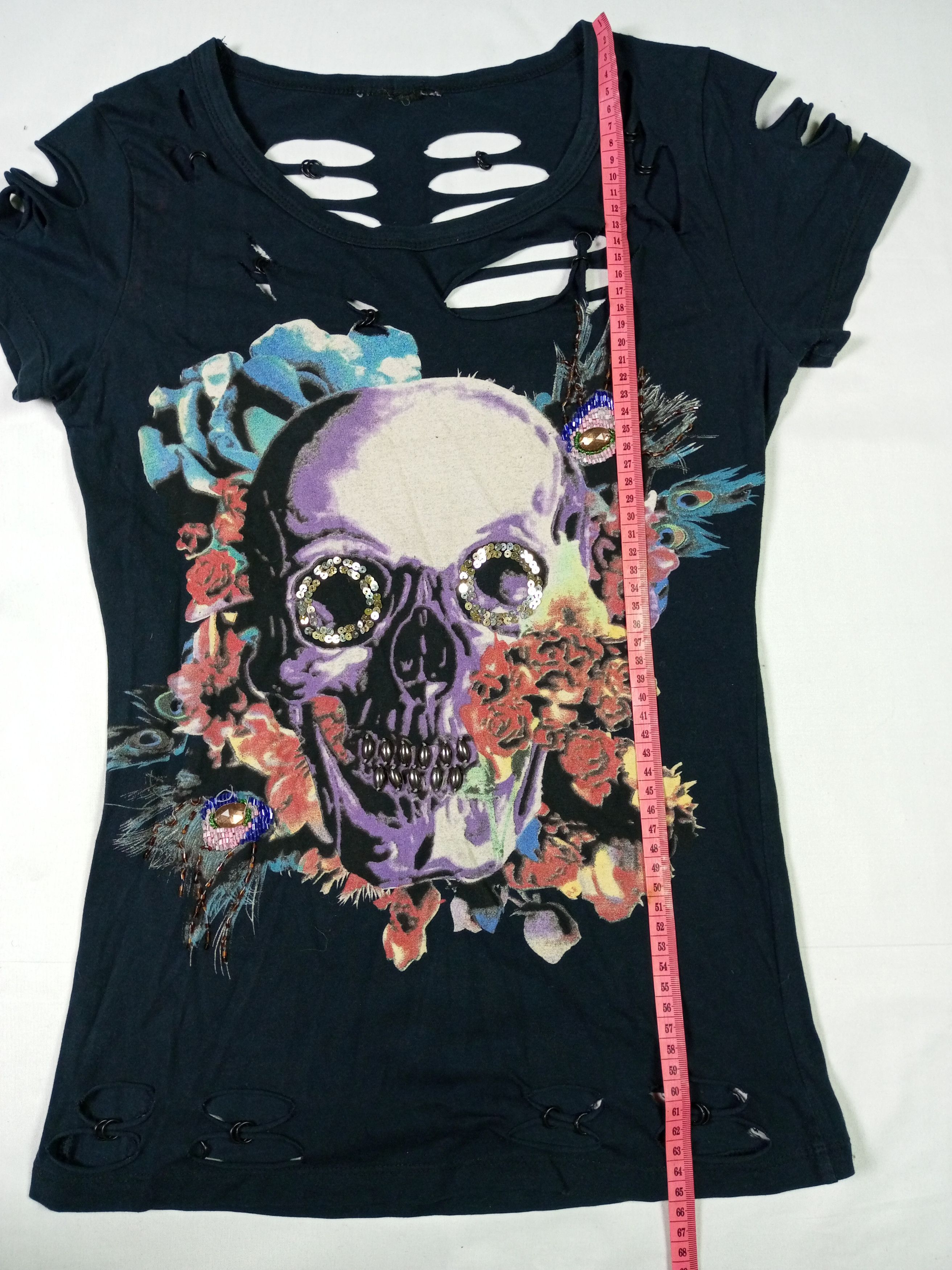 Japanese Brand Undefined Punk Distressed Skull Skeleton Tshirt Size M / US 6-8 / IT 42-44 - 16 Thumbnail