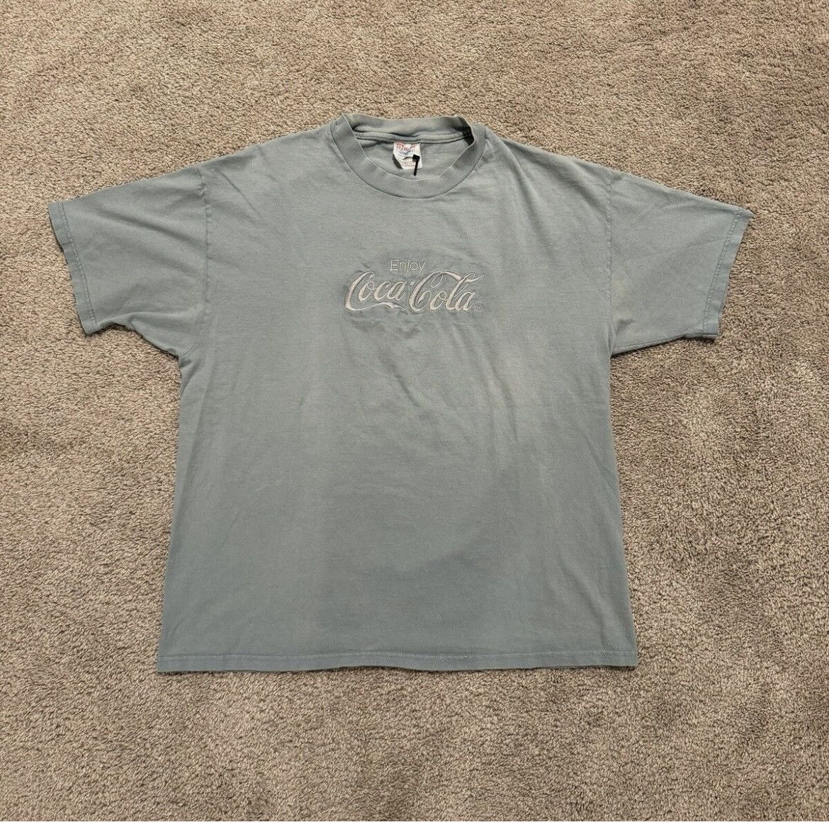 Vintage Rare Vintage Coca Cola Light Blue T shirt Size US L / EU 52-54 / 3 - 1 Thumbnail
