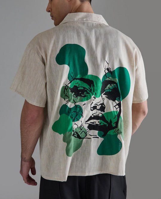 Boohoo × Japanese Brand 🔥 Boohoo Boxy Linen Back Embroidered Shirt Y2K Hawaiian Size US S / EU 44-46 / 1 - 2 Thumbnail