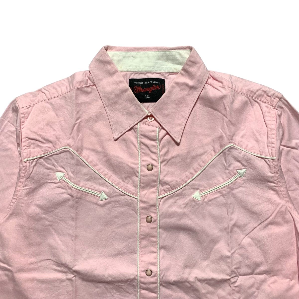 Wrangler Western Style Button Snap Shirt Pink