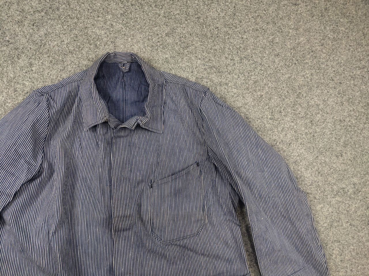 Vintage Vintage 60's French sanforized work striped Chore Jacket Size US L / EU 52-54 / 3 - 9 Thumbnail