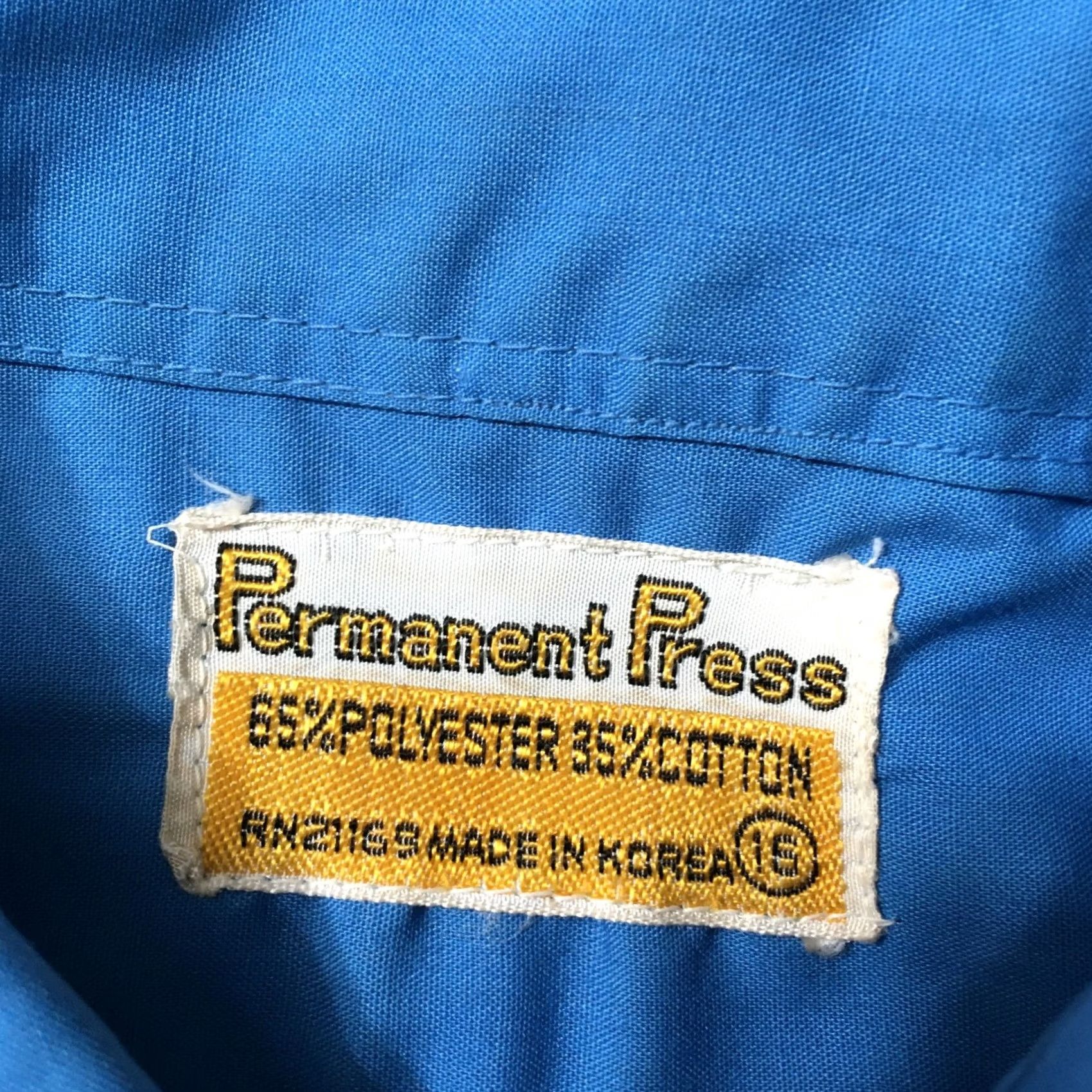 Vintage VINTAGE Kmart Shirt Mens Blue Permanent Press Short Sleeve 70s Korea 15 Size US M / EU 48-50 / 2 - 2 Thumbnail