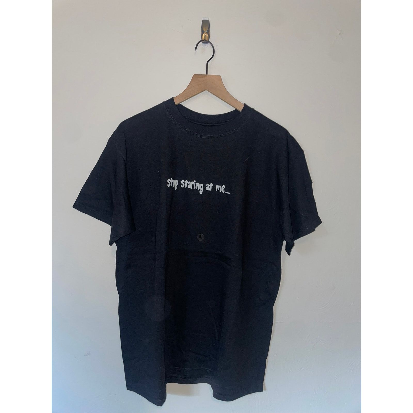 Gildan Y2K Stop Staring At Me Joke Humor Black Shirt 2000s Large L Size US L / EU 52-54 / 3 - 1 Thumbnail