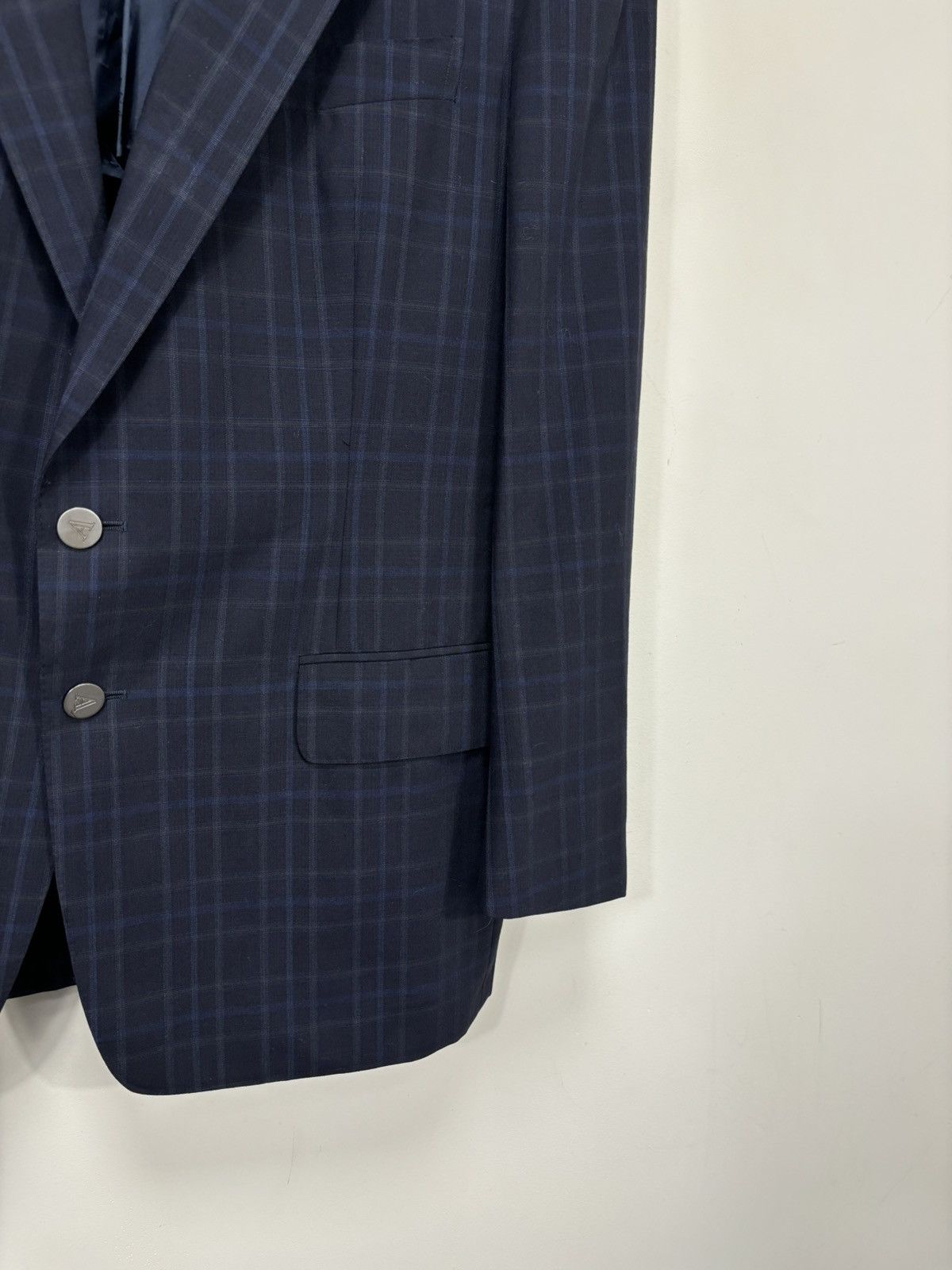Aquascutum Aquascutum Men’s Windowpane Fine Worsted Wool Blazer Jacket Size 44R - 10 Thumbnail