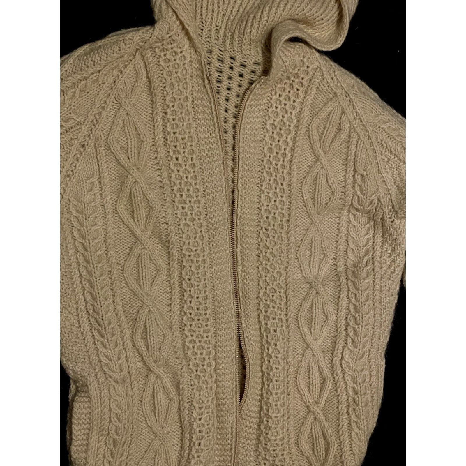 Handmade 1960s wool zip cardigan