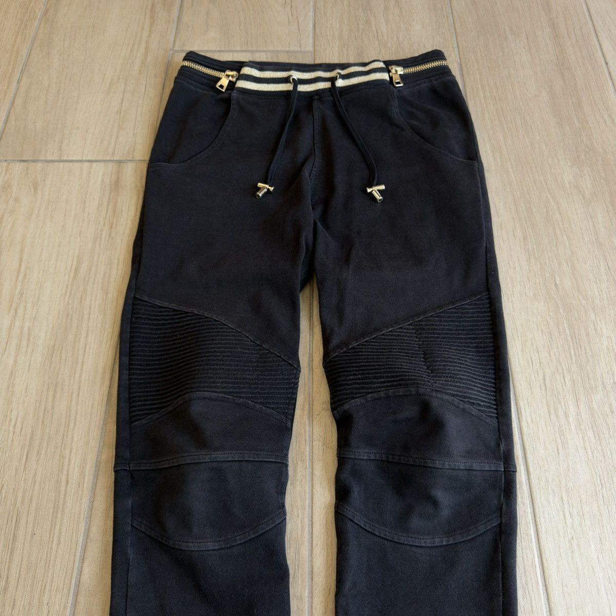 Balmain Gold Gimmick Zipper Jogger Biker Sweatpants Size US 28 / EU 44 - 3 Thumbnail