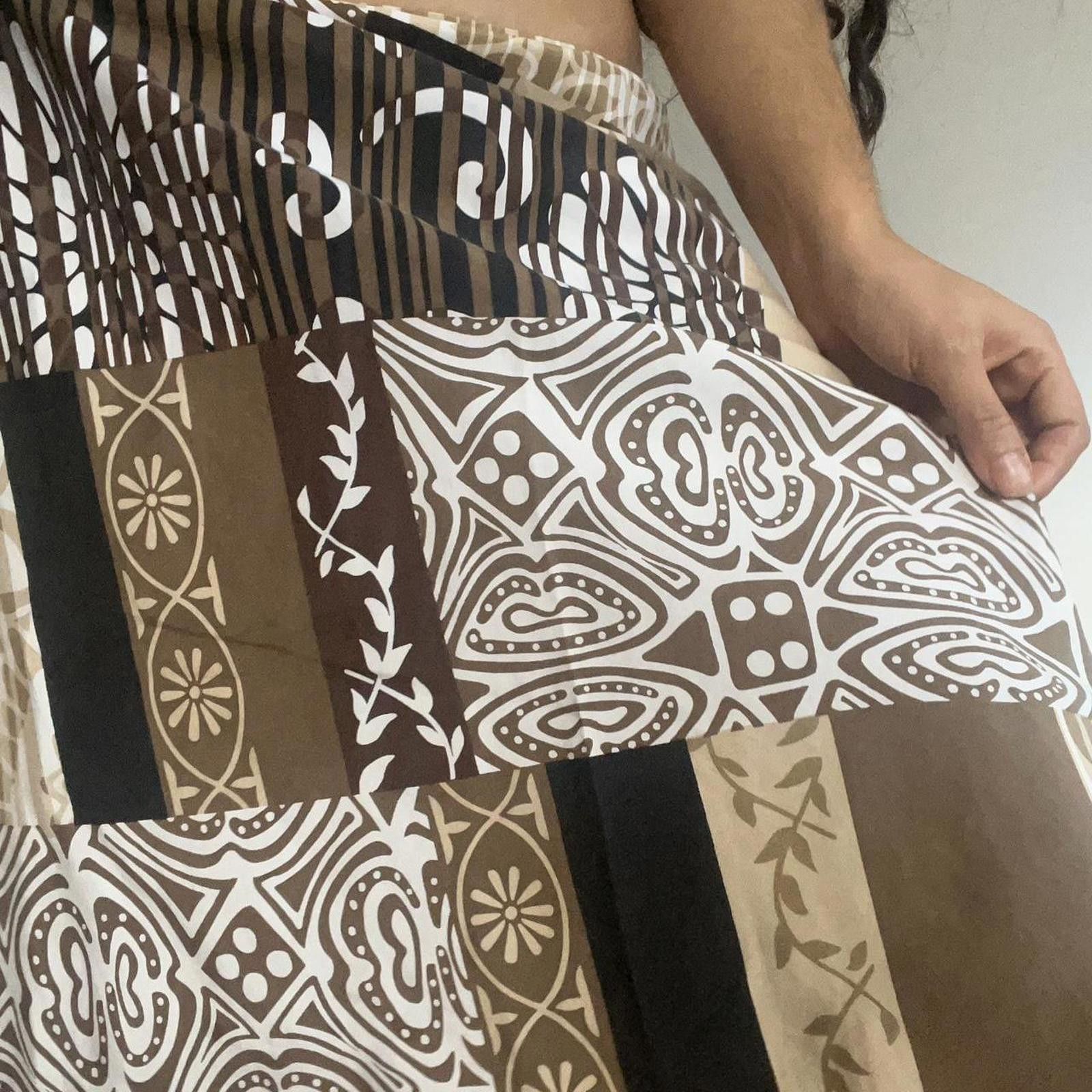 Other Brown and cream patchwork midi skirt Size 32" / US 10 / IT 46 - 6 Thumbnail