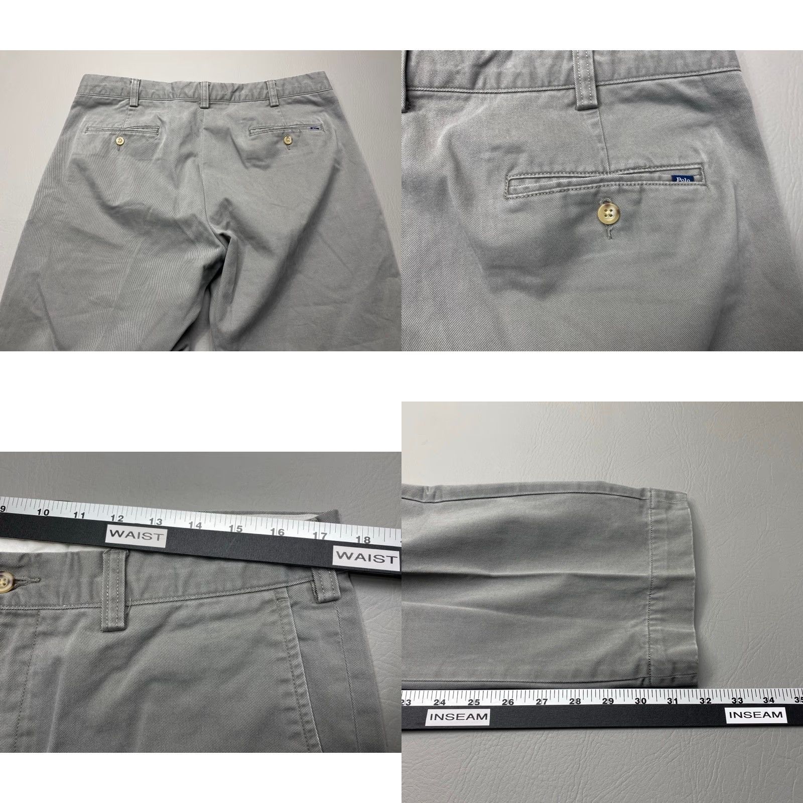 Polo Ralph Lauren Polo Ralph Lauren Chino Pants Mens 35x32 Gray 100% Cotton Slim Fit 8436 Size US S / EU 44-46 / 1 - 8 Thumbnail