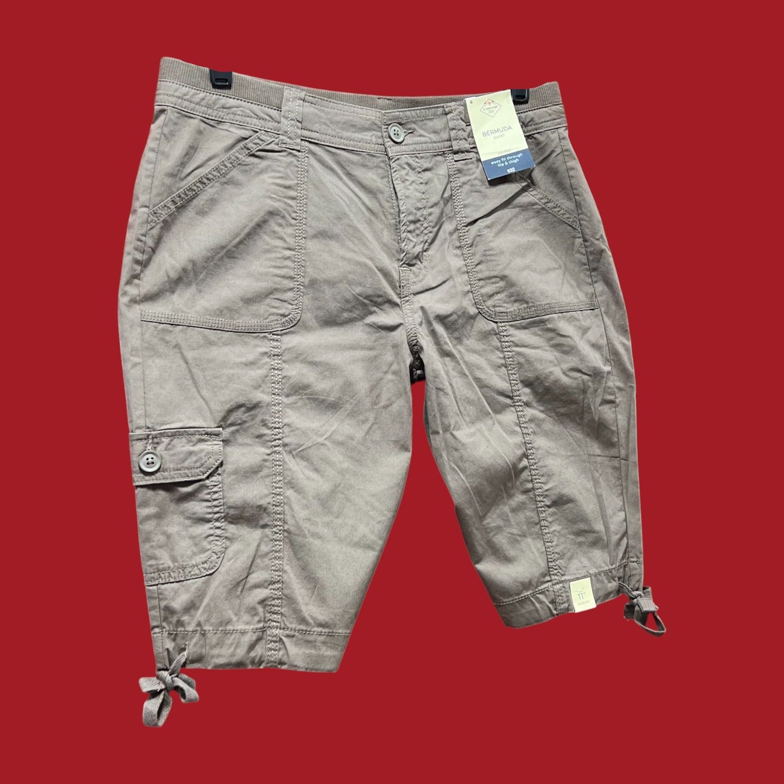 Other St. John's Bay - Women's Mid-Rise Cargo Bermuda Short - Brow Size 30" / US 8 / IT 44 - 15 Thumbnail