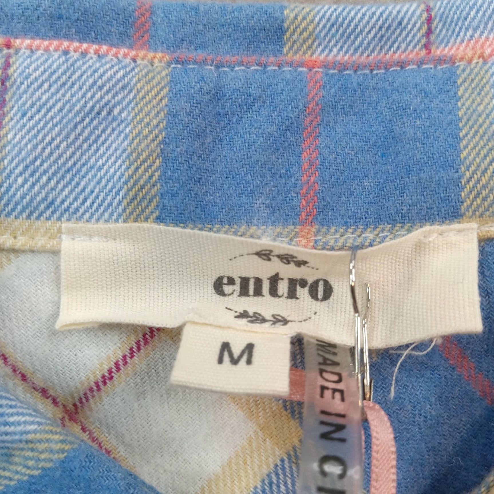 Vintage Entro Top Womens Medium Blue Plaid Sleeveless Button Up Shirt Size M / US 6-8 / IT 42-44 - 5 Thumbnail