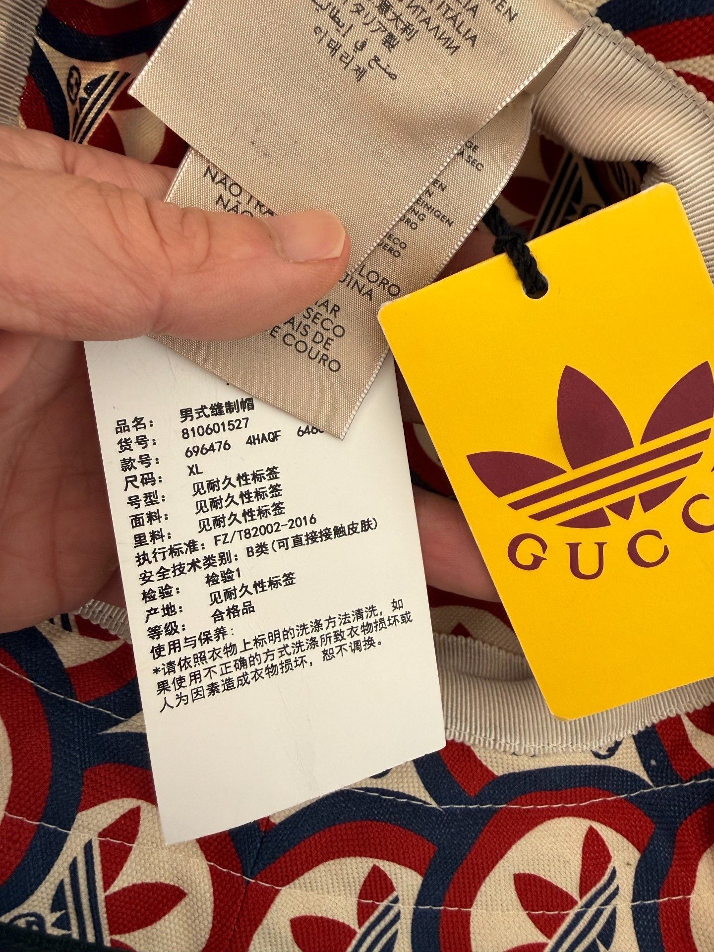 Gucci Gucci x Adidas All-Over Clover Logo Bucket Hat Size ONE SIZE - 6 Thumbnail