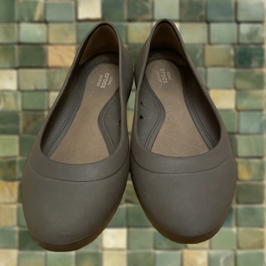 Crocs CROCS LINA Ballet Flats Women’s 7 Comfort Slip On Dark Brown Size US 7 / IT 37 - 1 Thumbnail