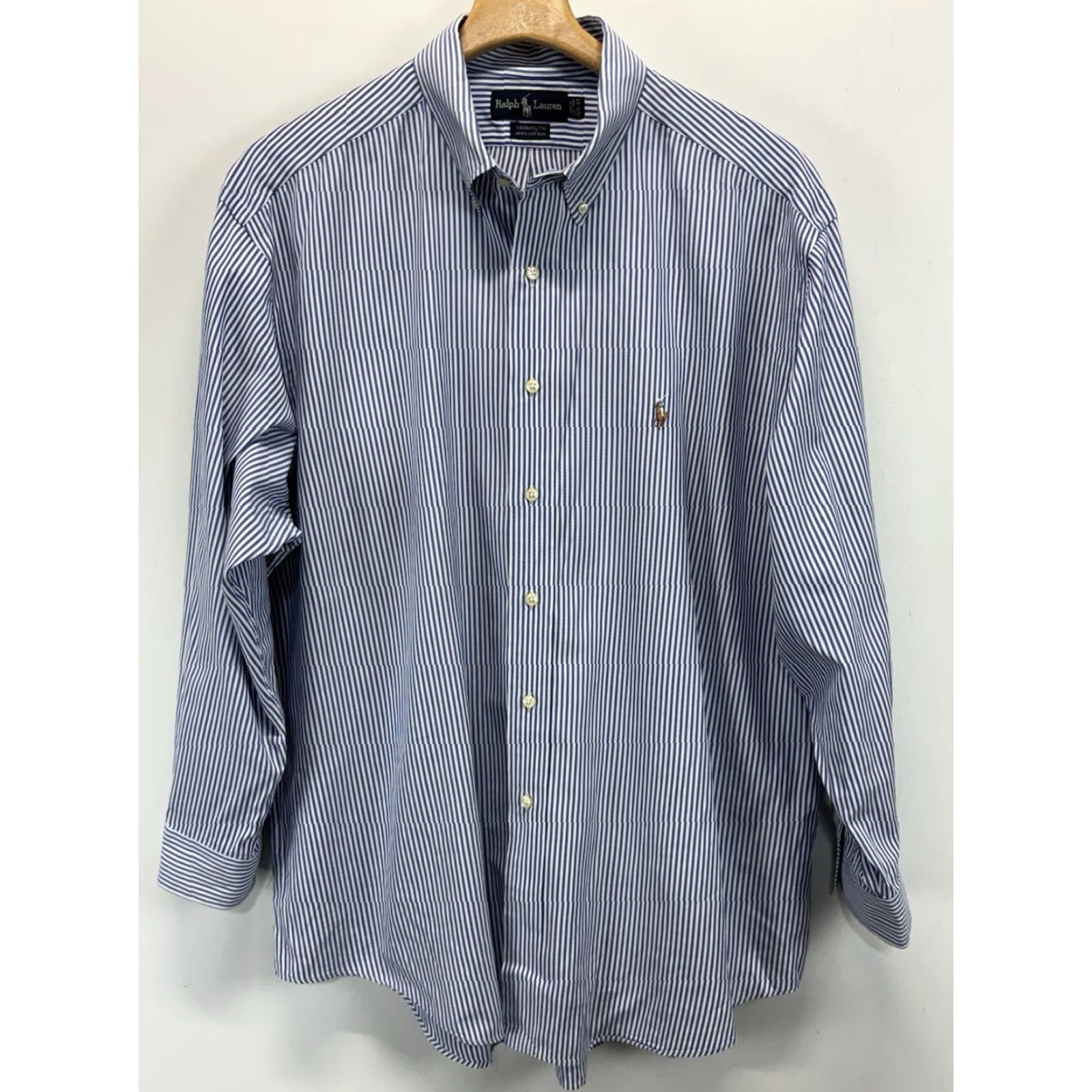 Ralph Lauren Ralph Lauren Mens 17 1/2 33 Striped Long Sleeve Button Up Shirt Yarmouth Pony Size US XXL / EU 58 / 5 - 2 Thumbnail