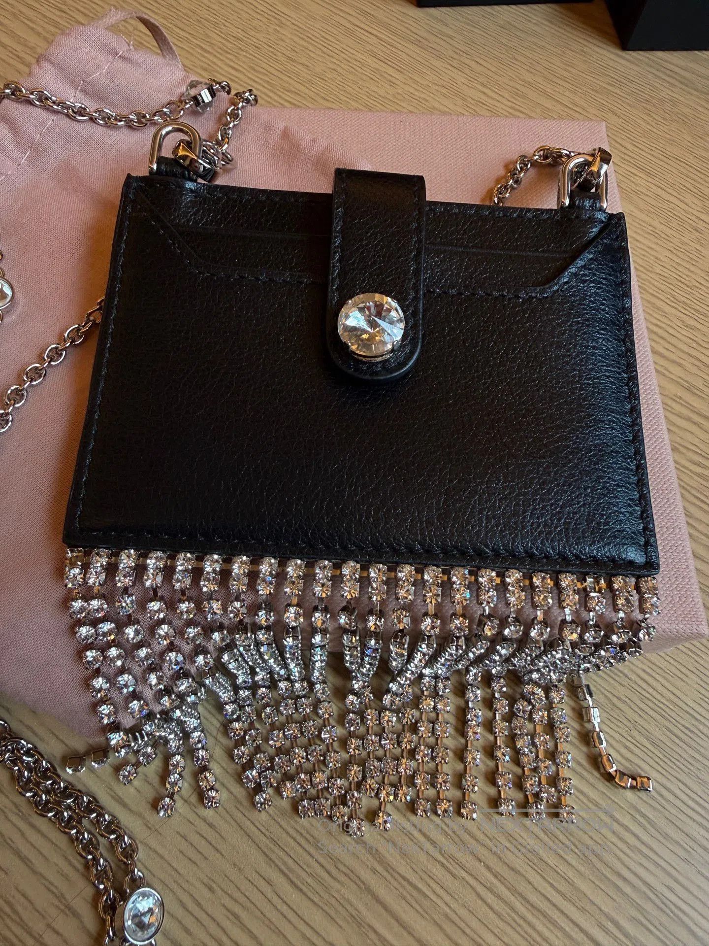 Miu Miu Miumiu Crystal Tassel Chain Crossbody Card Case. Size ONE SIZE - 2 Thumbnail