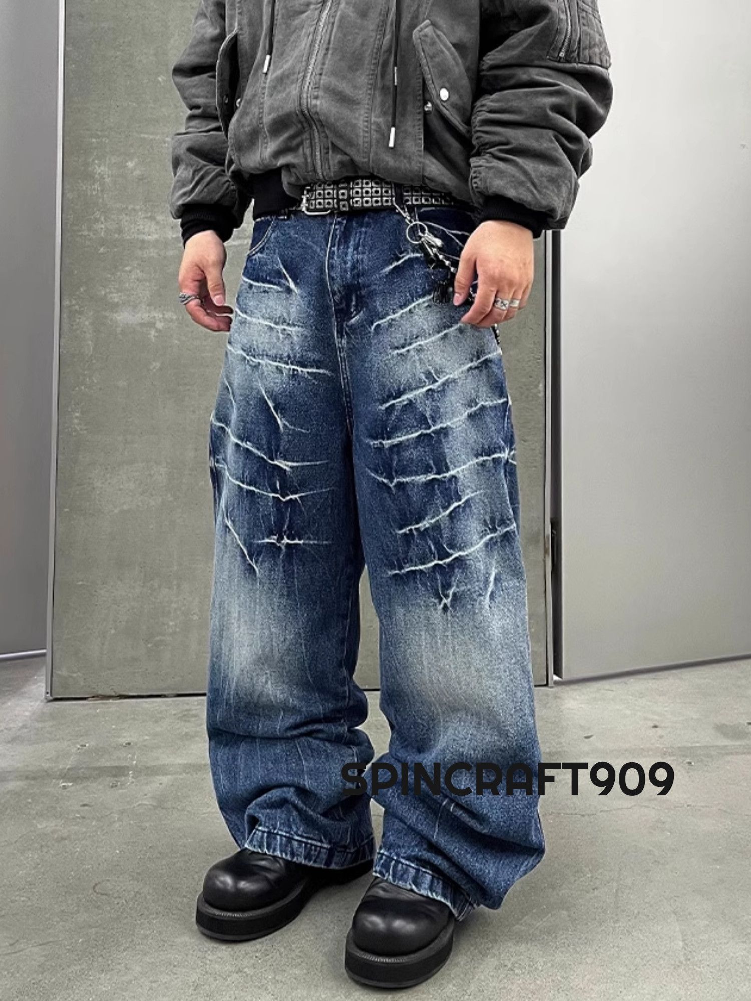 別注 APOCRYPHA. 2TUCKS WIDE BAGGY DENIM PANTS - INDIGO