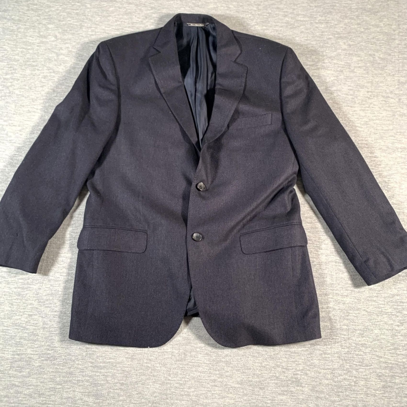 Vintage Lanza Collezione Blazer Mens 42R Navy Blue Loro Piana Wool Silk Made Canada Size 42R - 2 Thumbnail