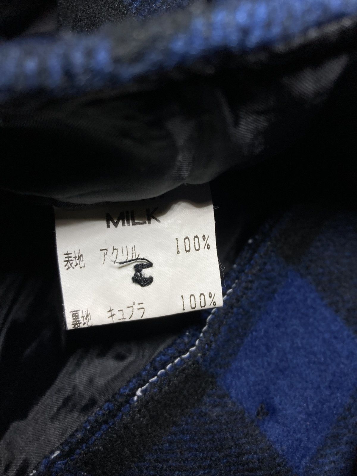 Japanese Brand 90s Milkboy Wool Plaid Cargo Shorts Blue Tartan Punk Baggy Size US 34 / EU 50 - 4 Thumbnail