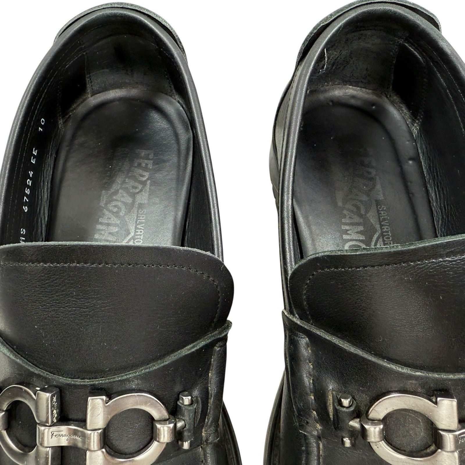Salvatore Ferragamo Ferragamo David Leather Loafers Gancini Horse Bit Size 10 EE Size US 10 / EU 43 - 8 Thumbnail