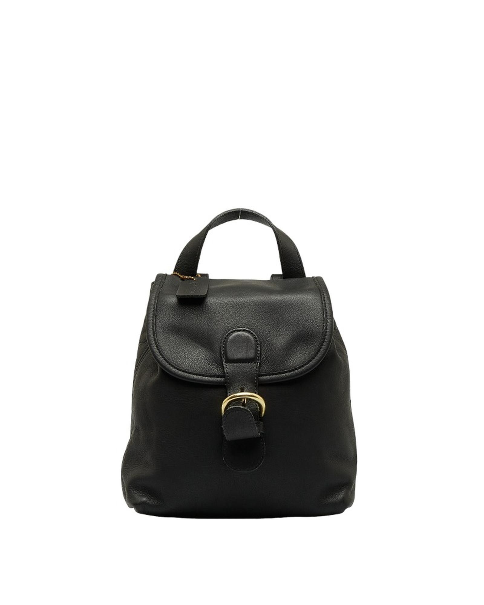 image of Coach Black Leather Mini Backpack In Ab Condition, Women's