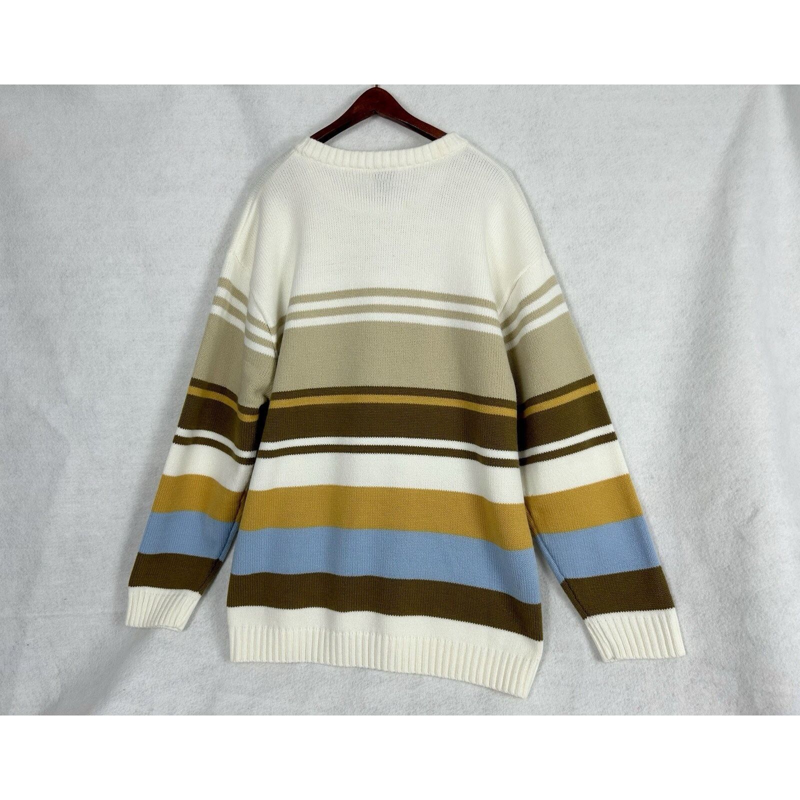 Southpole VTG Southpole Sweater XL Cream Brown Striped Crewneck Y2K Size US XL / EU 56 / 4 - 4 Thumbnail