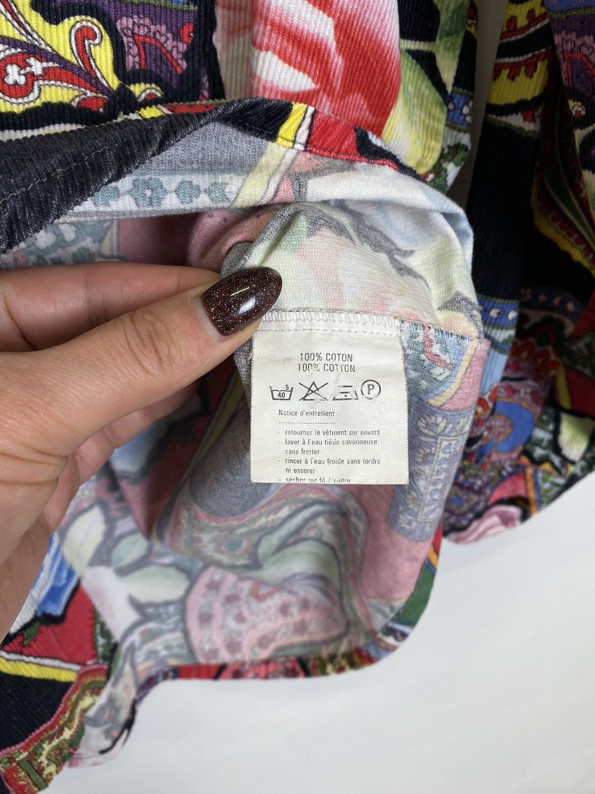 Other Vintage Y2K Flower Art Corduroy Shirt Buttons-Up Men’s Sz L Size US L / EU 52-54 / 3 - 6 Thumbnail