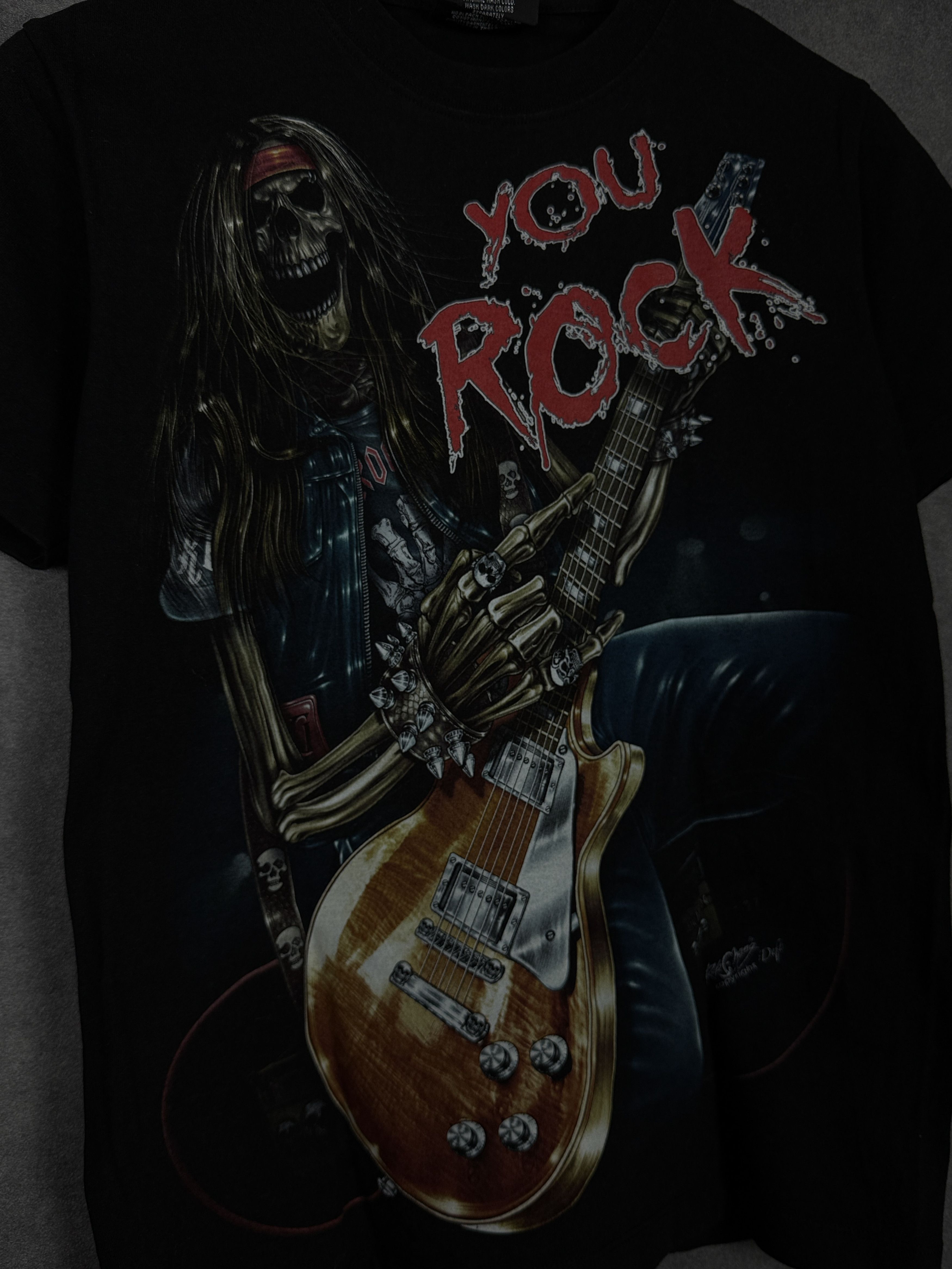 Band Tees Rock U Rock licensed Rockman t-shirt skeleton skull guitar Size S / US 4 / IT 40 - 2 Thumbnail