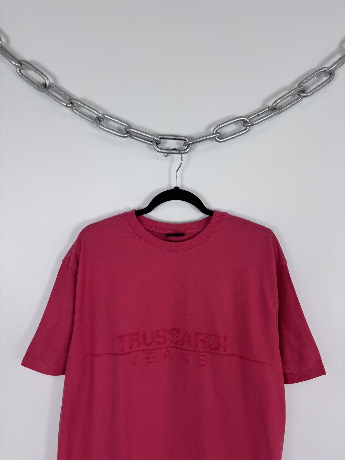 Trussardi Trussardi Jeans Men’s Red Big Plush Logo T-Shirt Tee Size US XL / EU 56 / 4 - 2 Thumbnail