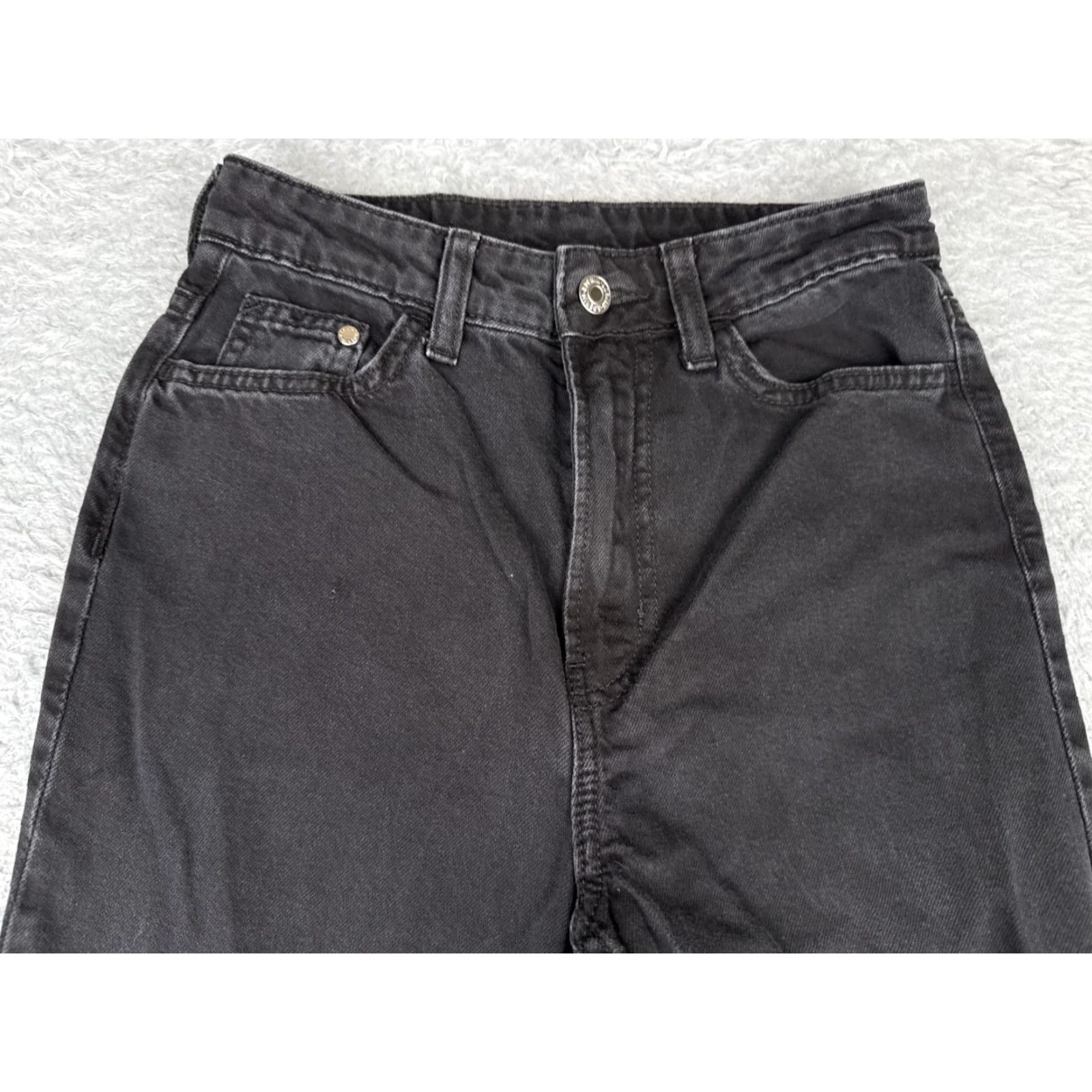 Denime &Denim Jeans Womens 2 Black Denim Wide-Leg Regular Fit High Waist 25x29 Jeans Size 26" / US 2 / IT 38 - 4 Thumbnail