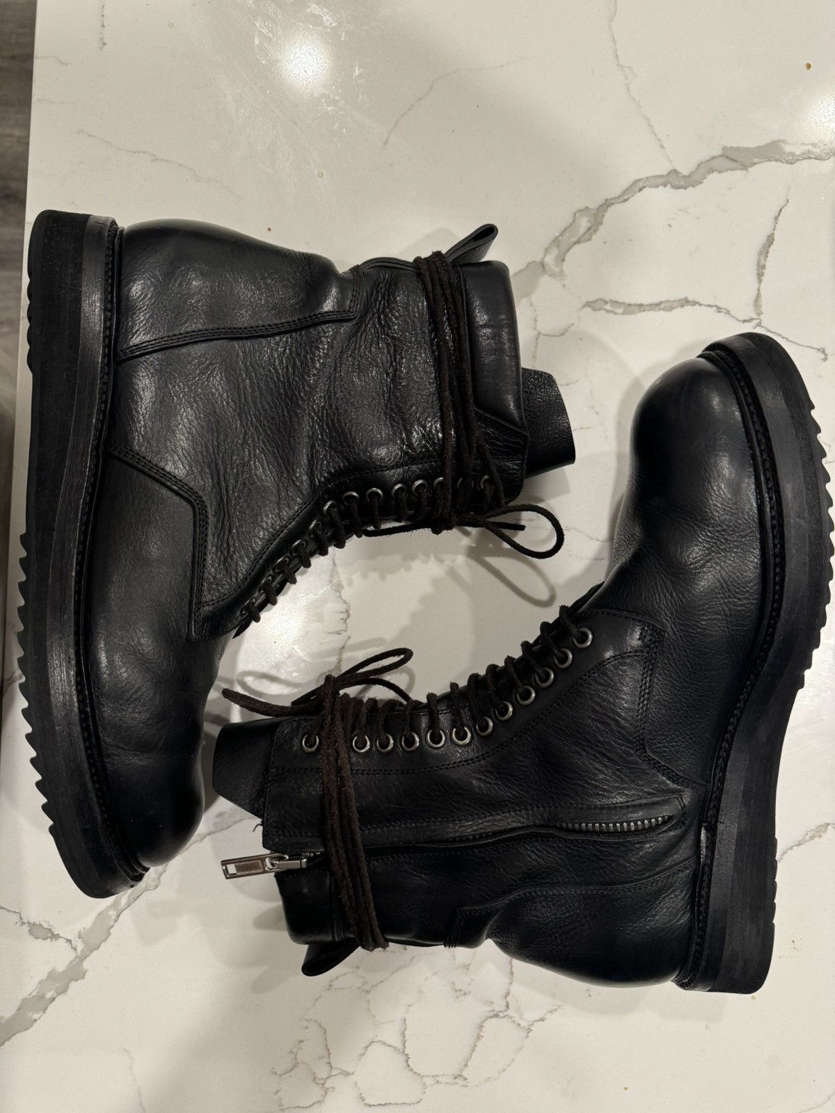 Rick Owens Rick Owens Goodyear wedge sole combat boot | Grailed