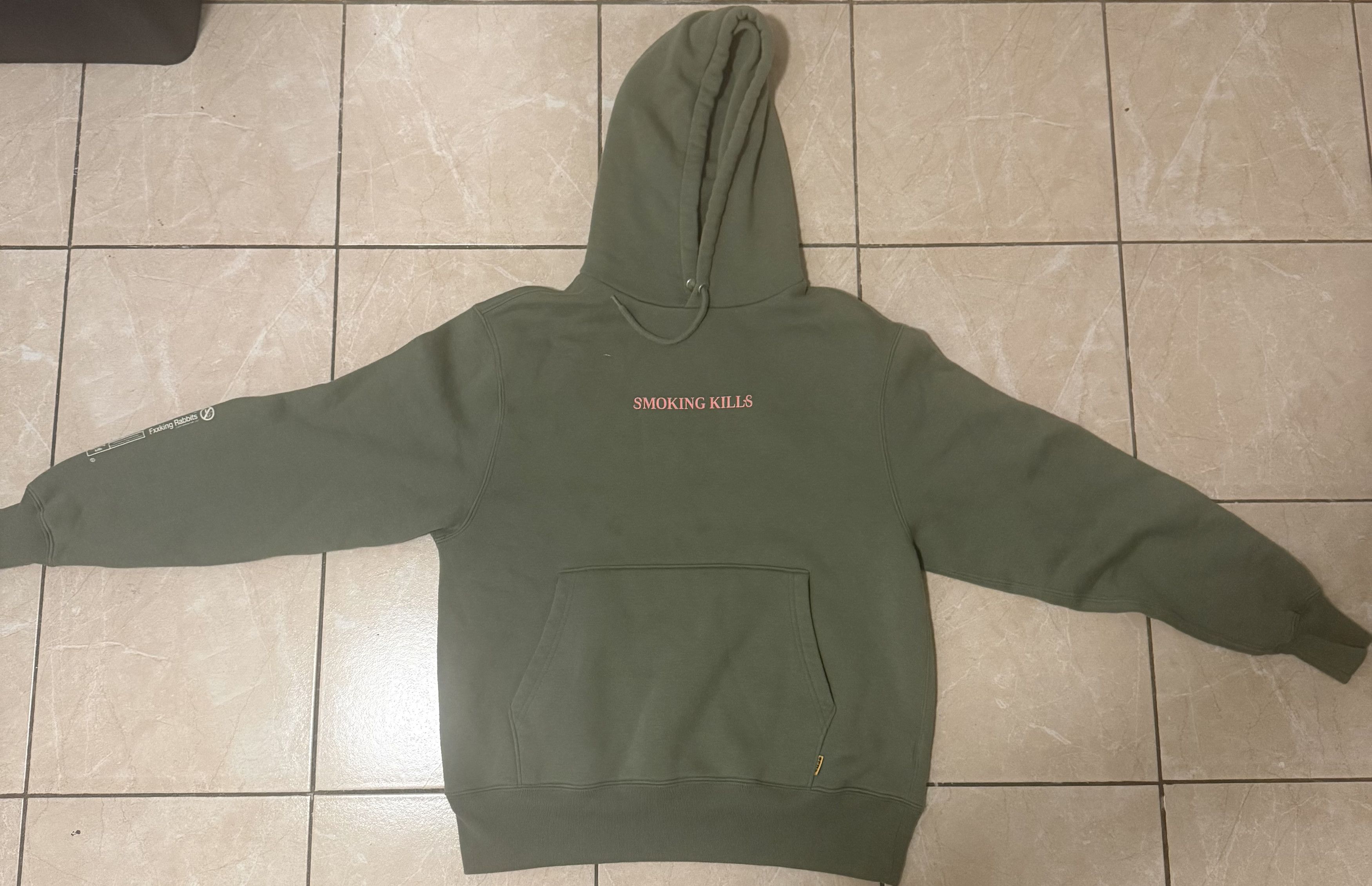 Other #FR2 “Smoking Kills” Hoodie – Olive Green Graphic Back Print Size US L / EU 52-54 / 3 - 1 Thumbnail